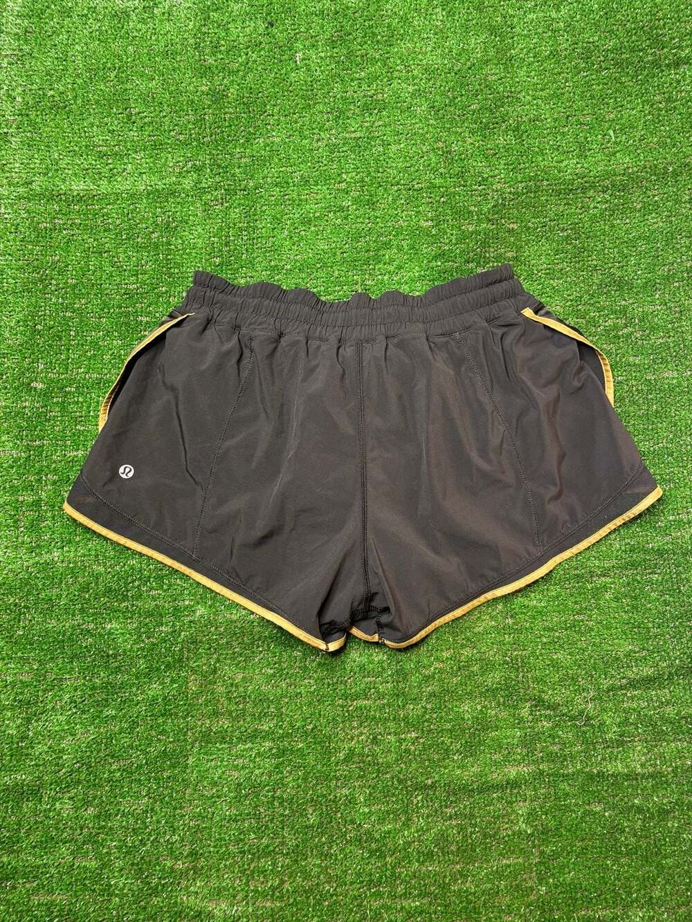 Lululemon Super Squad Athletic Shorts Black and Gold 2.5” Inseam